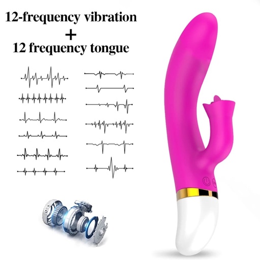 Vibrador Sex Tongue 12 Funciones Recargable Sex Shop Yes B0103 LILA